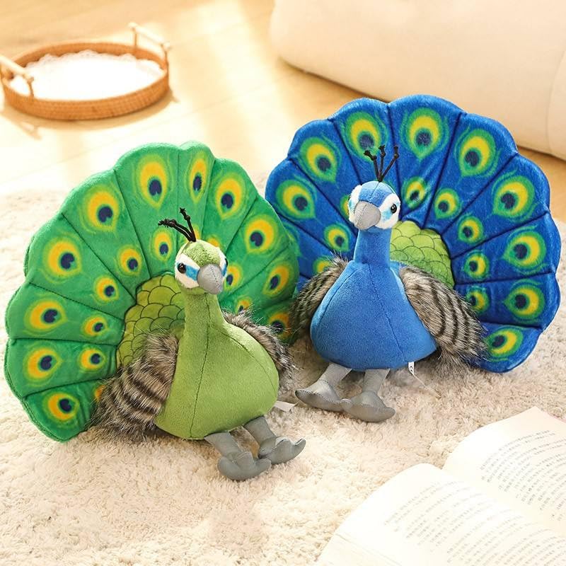 Image of RVA Beautiful Peacock Bird Soft Stuffed Plush Toy for Kids 30 Cm Toy | Huggable & Cuddly | Home Decor Gift for Kids, Girls, Boys for Birthday, Valentine's Day (Multi Pack of 2)