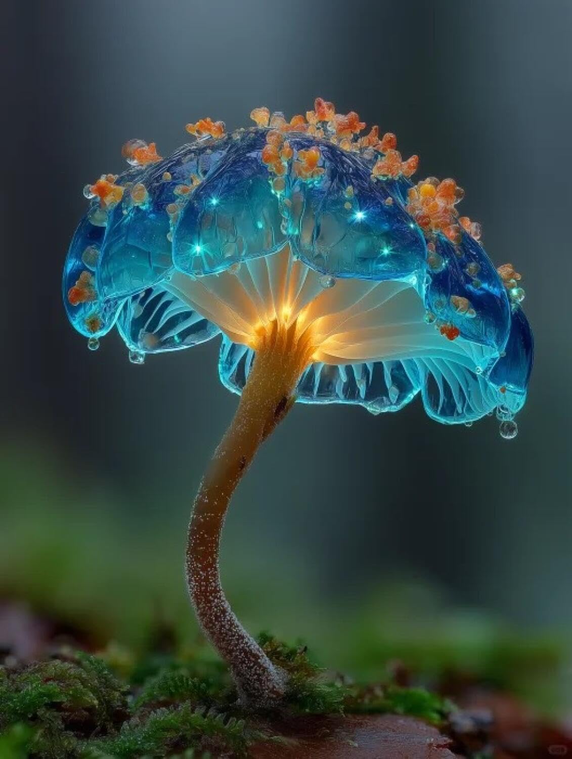 Rqwybcaxn Embroidery Beads Kit Fantasy Mushroom 40x50cm