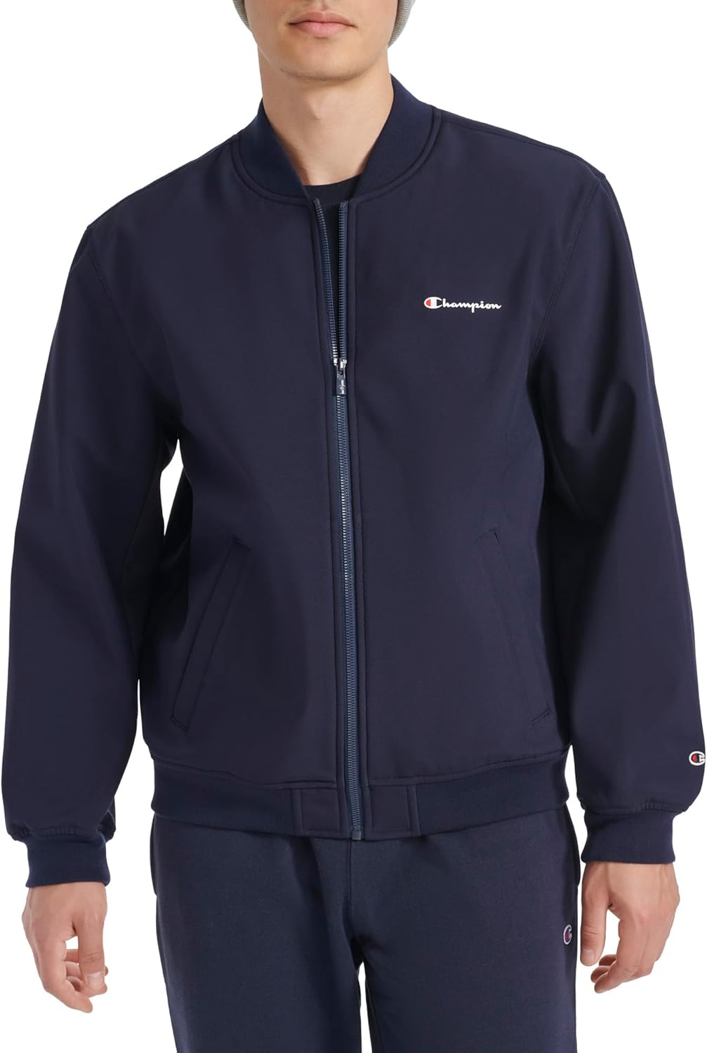 Champion Men's Soft Shell Sport Bomber Jacket With Logo