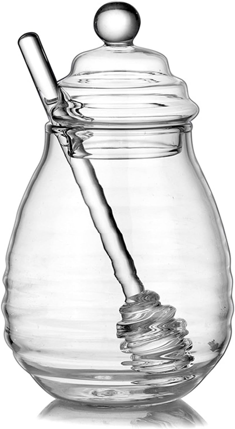 Functional Honeys Container Glass for Adding Honeys to Hot Drinks and Breakfast Foods Honeys Container