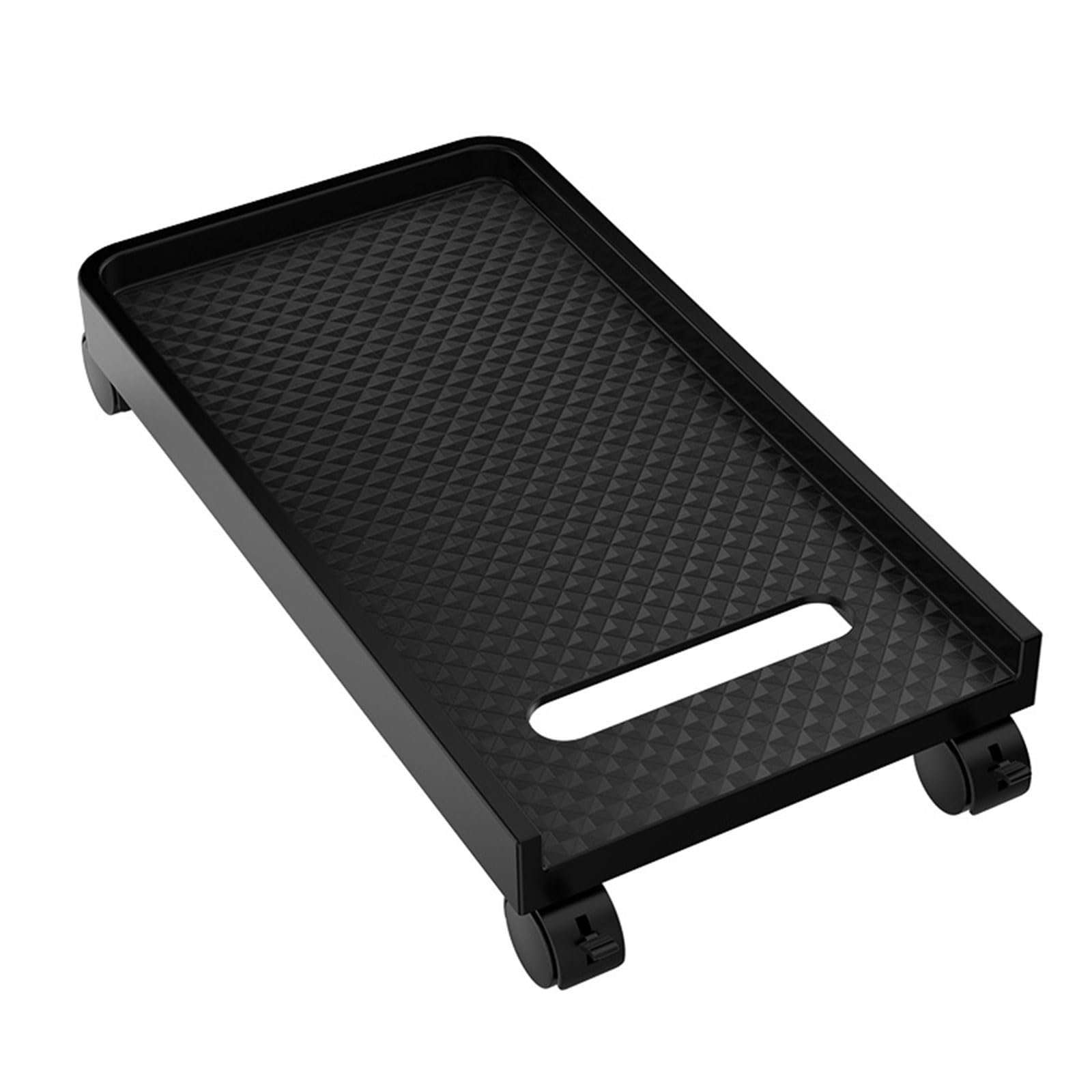 Soporte universal para CPU con dos ruedas bloqueables y base elevada para evitar salpicaduras de agua