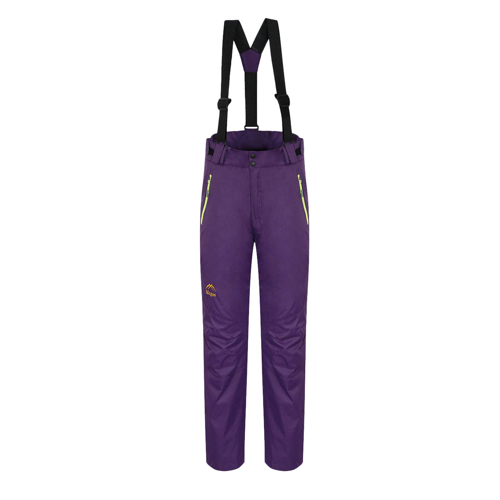 Tuta da sci isolata da donna, antivento, pantaloni da neve, unisex, impermeabili, con bretelle, pantaloni da sci leggeri con tasche con cerniera, caldi e comodi, gamba dritta, pantaloni invernali