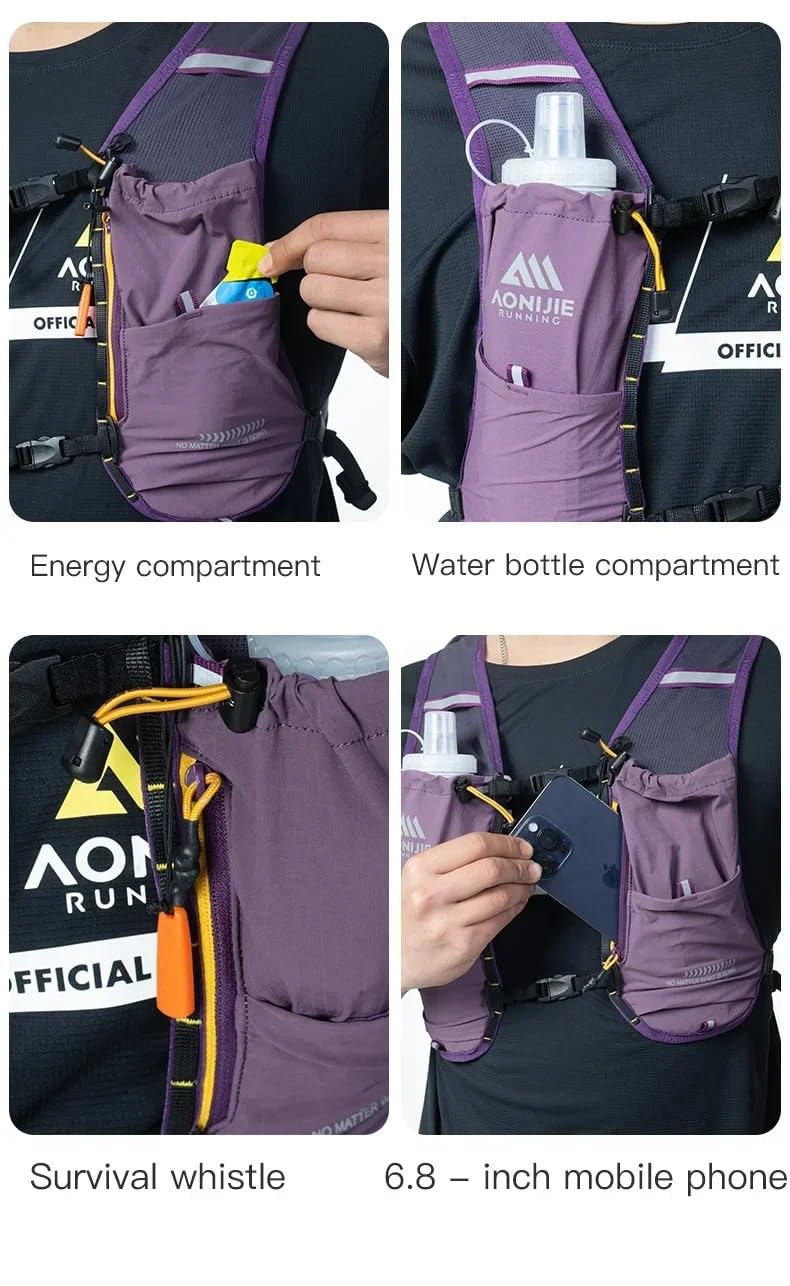 Hydration Cross Country Backpack Pack 8L Rucksack Bag,Aonijie Lightweight Hydration Vest for Hiking Running Marathon Cycling C9125