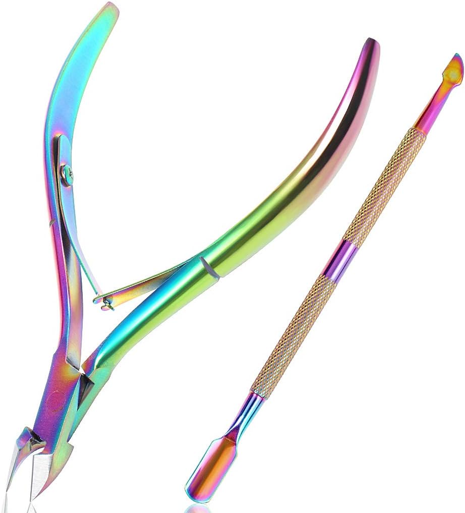 ZTMY Cuticle Clippers with Cuticle Pusher Set Stainless Steel Cuticle