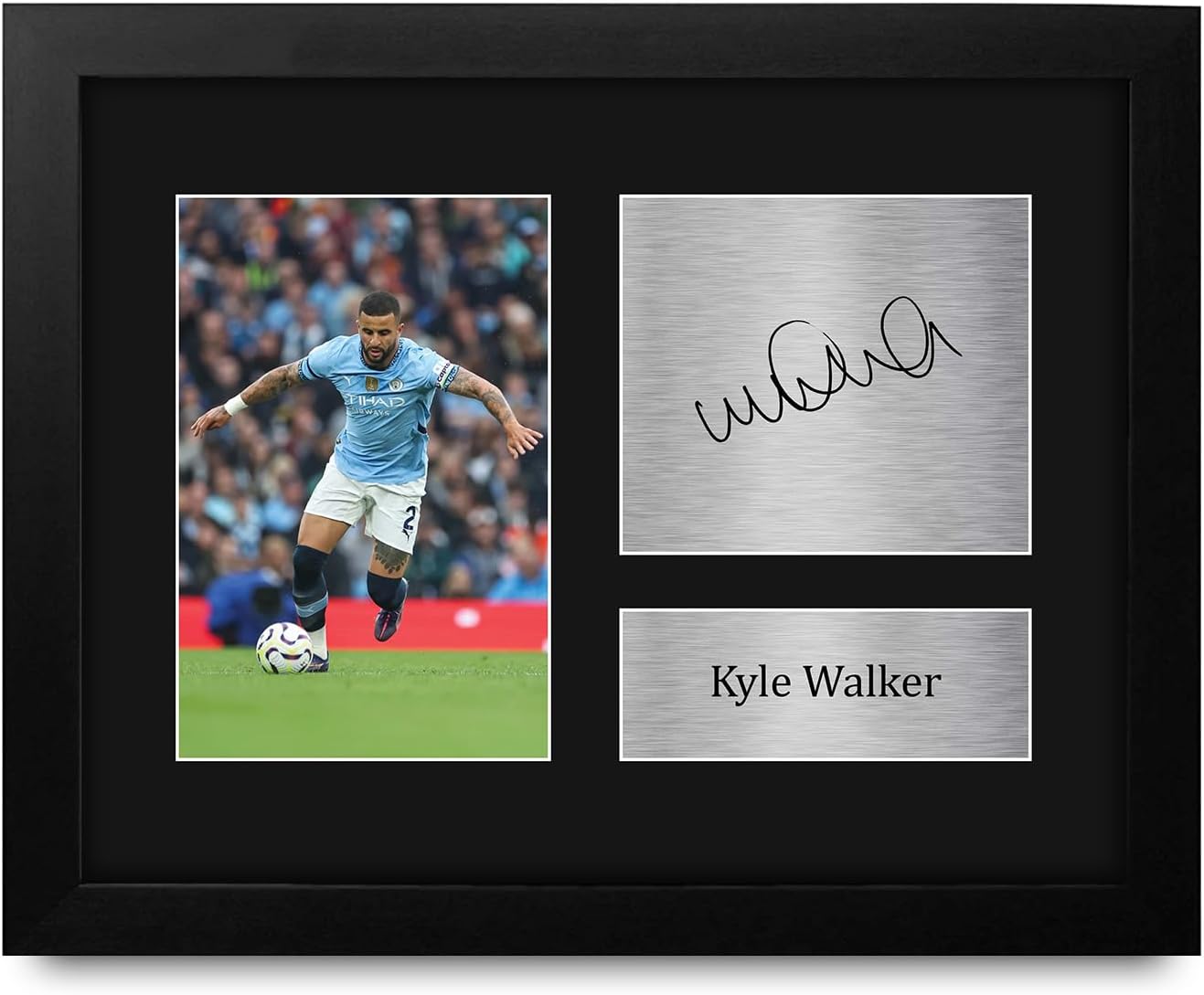 HWC Trading Kyle Walker Manchester City Gifts Printed Signed Autograph Picture for Soccer Fans and Supporters - US Letter Framed (ID-008323)
