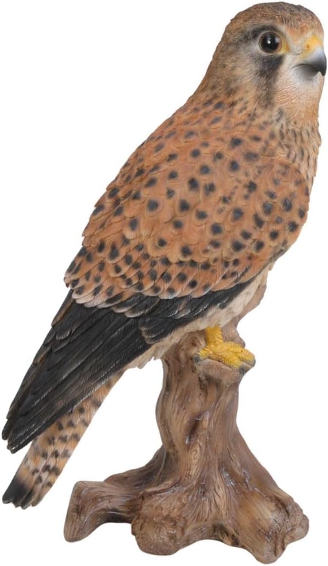 Oubia Kestrel on a Stump 4.9 x 3.6 x 8.5 inches (12.5 x 9.2 x 21.5 cm) Doll Figurine Figurine Animal Garden Decoration Bird H14138