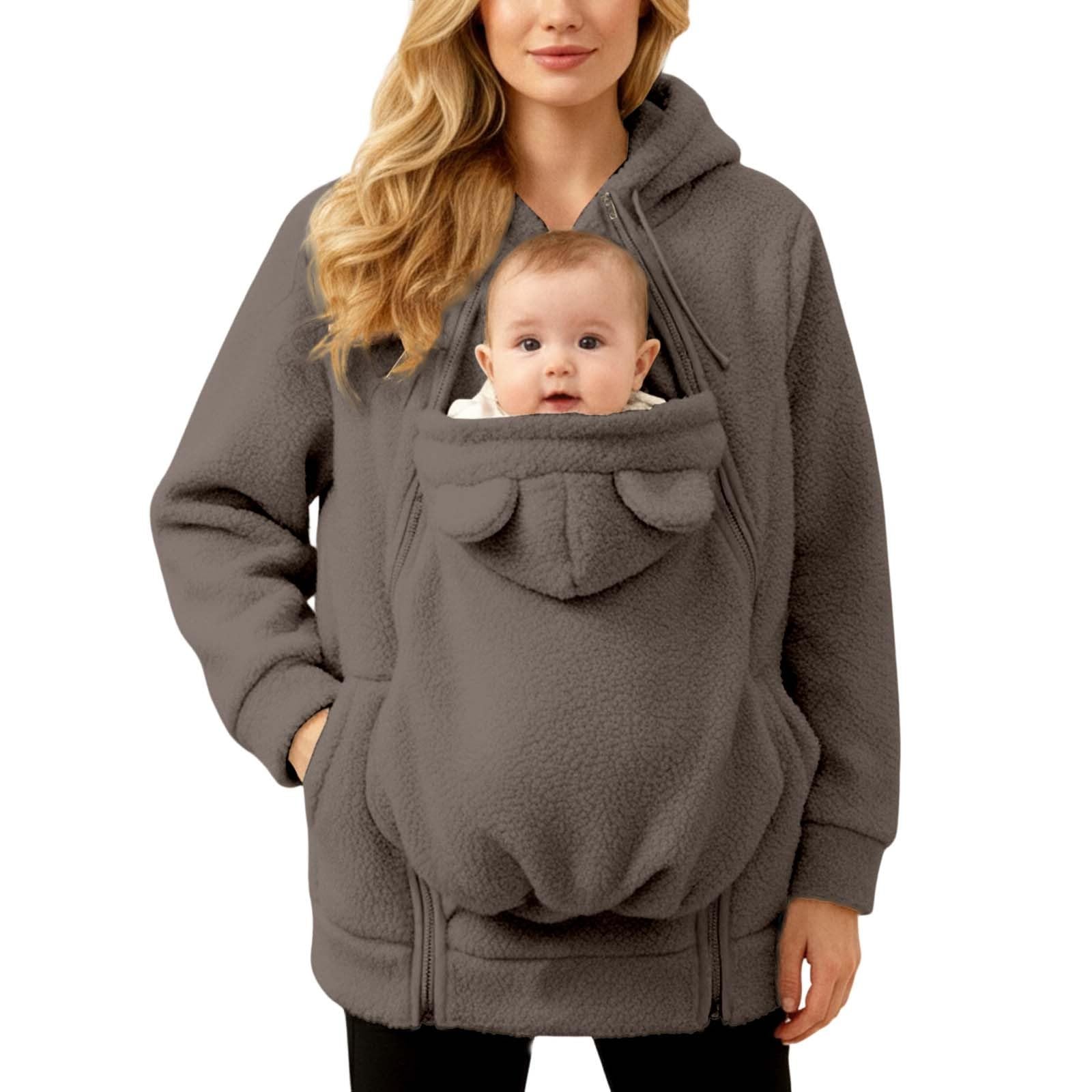 Giacca da Donna in Pile con Cerniera 2 in 1 per Neonati, Cappotto Invernale per maternità, Vestiti Neonati Spessi Felpe Ragazzo Belle