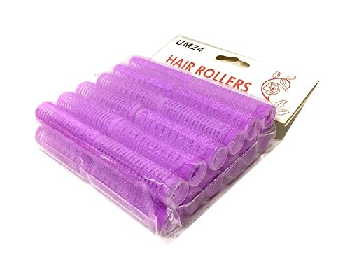 Miniatura 2 de Mini rodillos pequeños para el cabello, auto agarre, ventilados, profesionales, rizadores de peluquería, color morado, 24 unidades