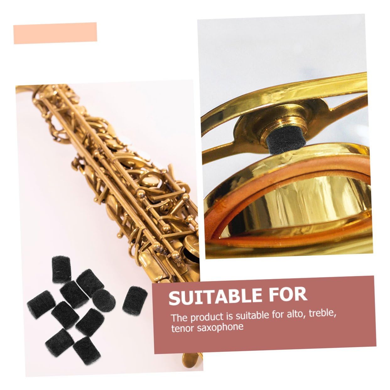 Beaupretty Colonne di Feltro Facili da Usare 12 Pezzi per Sassofono Accessori per Sax per Posizionamento Altezza Chiavi Nero Leggero per Sassofono Tenore