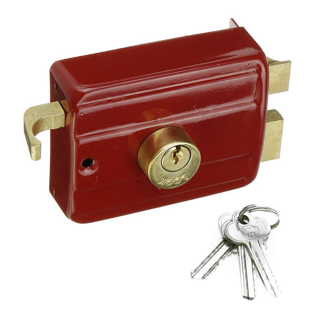 Serrure à pêne dormant haute sécurité pour porte d'entrée de maison avec 3 clés