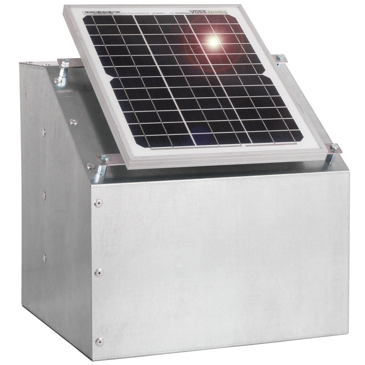 VOSS.farming Komplett-Set mit 12V Weidezaungerät und 12W Solarsystem GreenEnergy inkl. 88Ah Akku