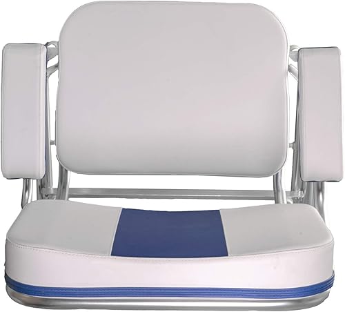 Vista 9 de Pactrade Marine Silla plegable de aluminio anodizado de vinilo resistente a los rayos UV de rayas grises (gris)