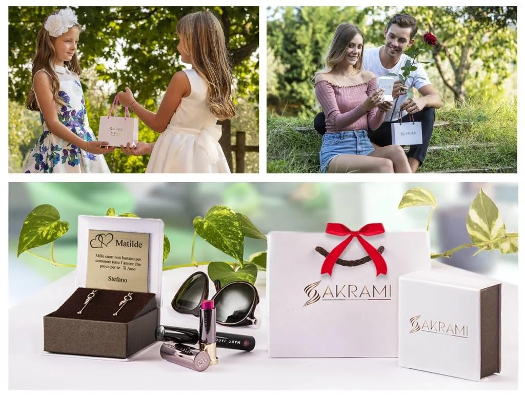 Sakrami Pulsera de Oro Grabable Angioletto Niños + Joya con Caja Personalizada + Idea de Regalo de Niña para Nacimiento, Bautizo y Comunión Ocasiones Especiales + Caja de Regalo