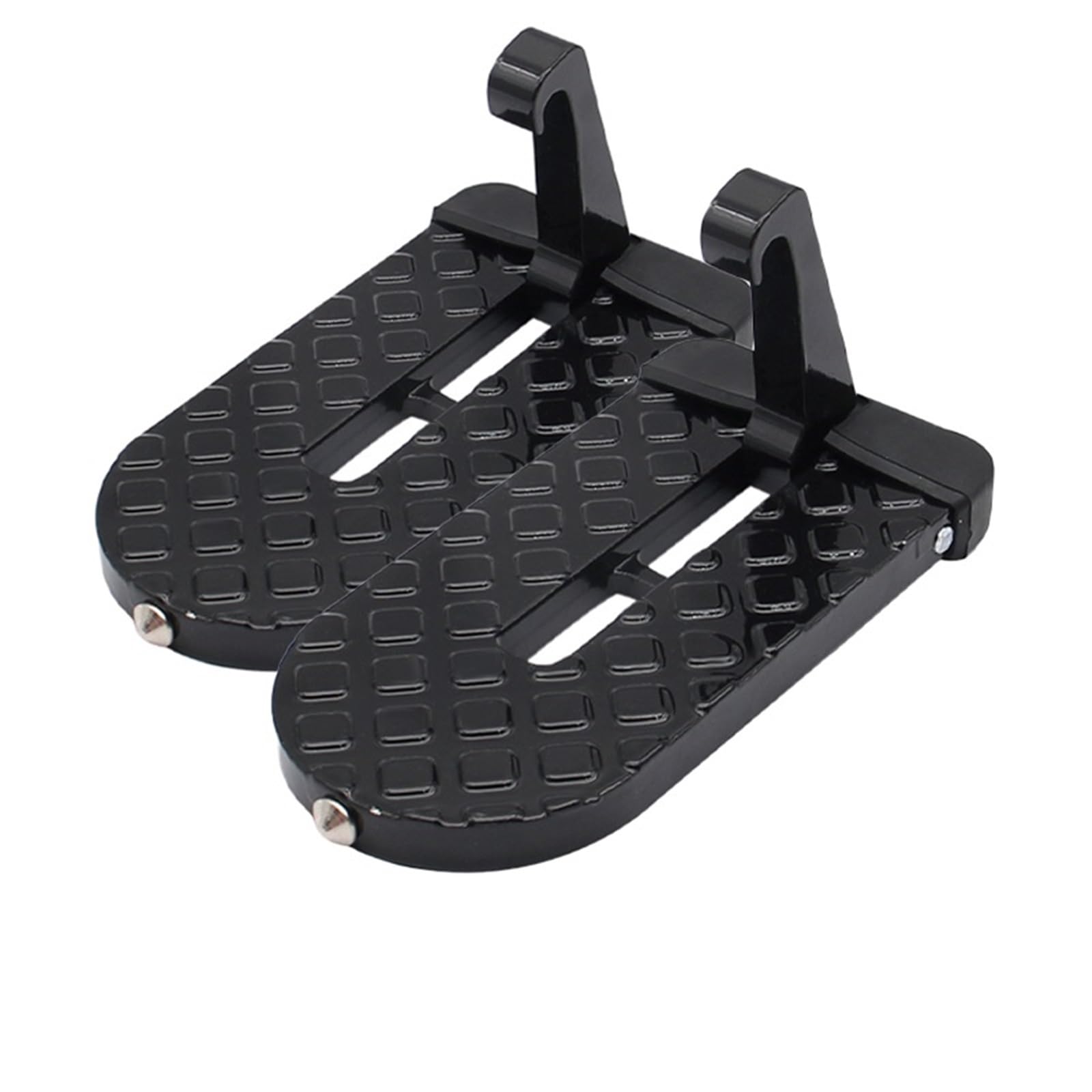 Uniwersalny, składany, wielofunkcyjny aluminiowy młotek bezpieczeństwa do drzwi samochodowych, podtrzymuje obie stopy auto podpora nogi auto stopień drzwiowy(Black 2pcs)