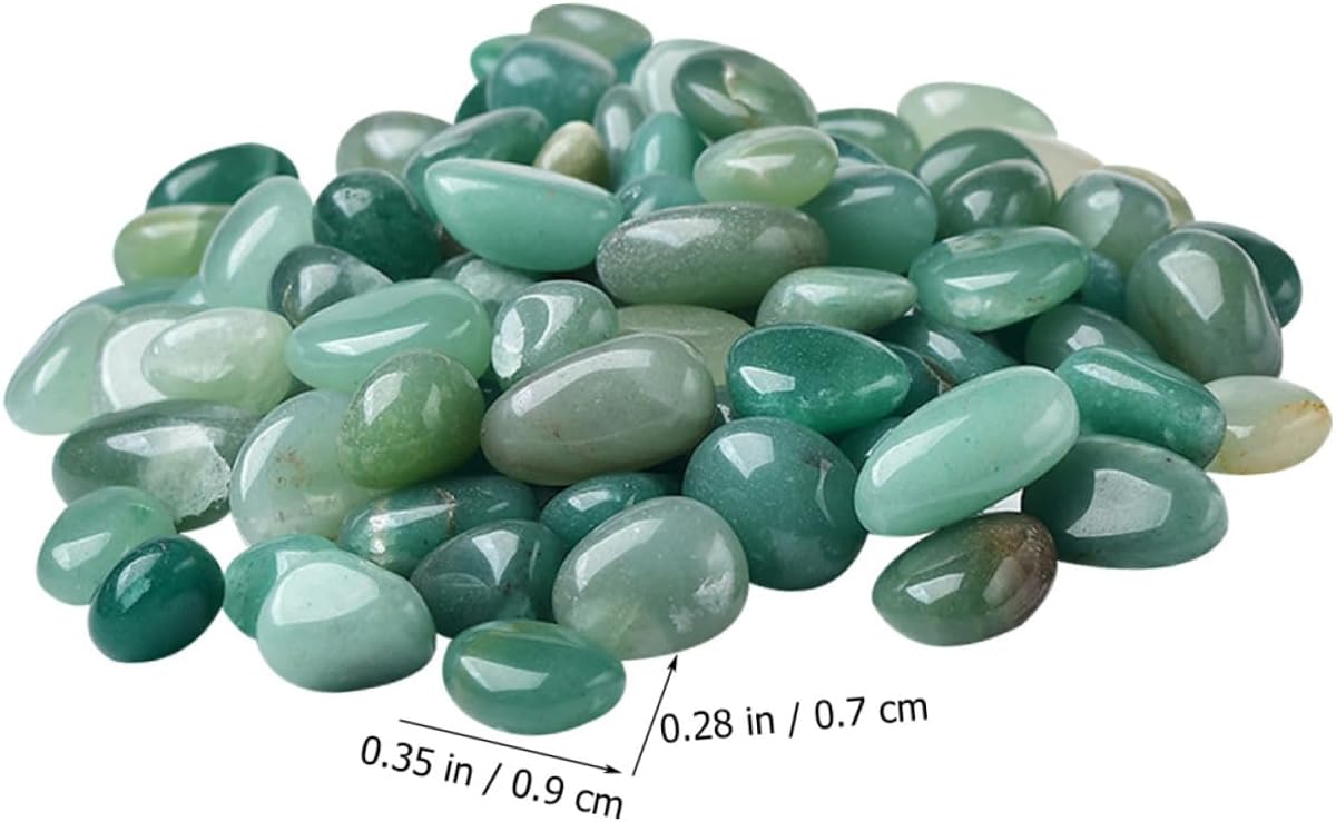 GANAZONO Natural Aventurine Aquarium Rocks 7-9mm Bulk Decorative Gravel 2lb Fish Tank Landscaping Stones for Aquarium Supplies and Aquatic Pets