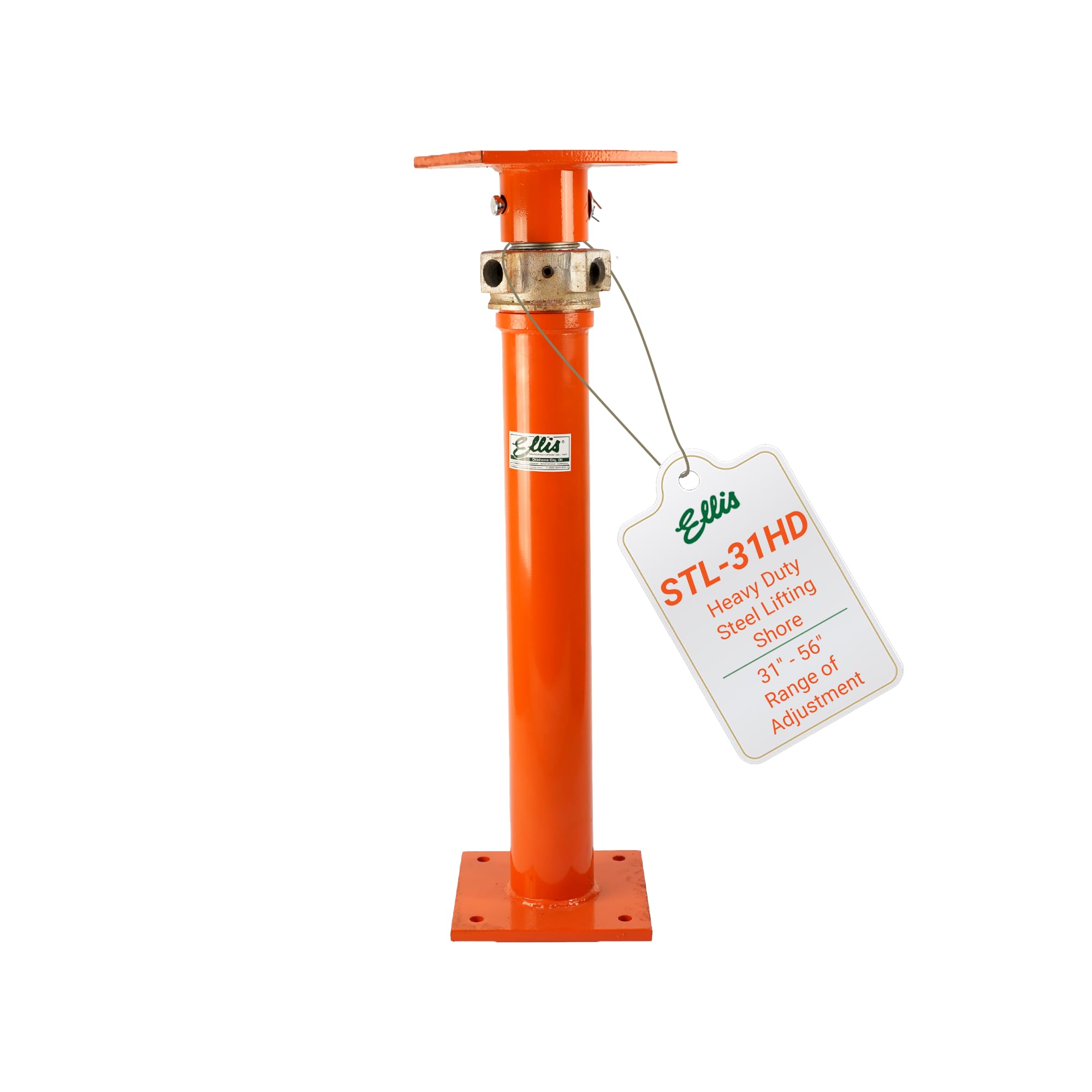 ELLIS Heavy-Duty Adjustable Steel Shore – Foundation Jack for Basement, Floor Leveling, and Concrete Bracing – 40,000 lb Safe Load Capacity – 31"-56" Adjustment