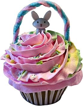 Fake Cake Cupcake-Easter Bunny Basket Cupcake- Handmade by Dezicakes- Fake Cake -Artificial Cupcake