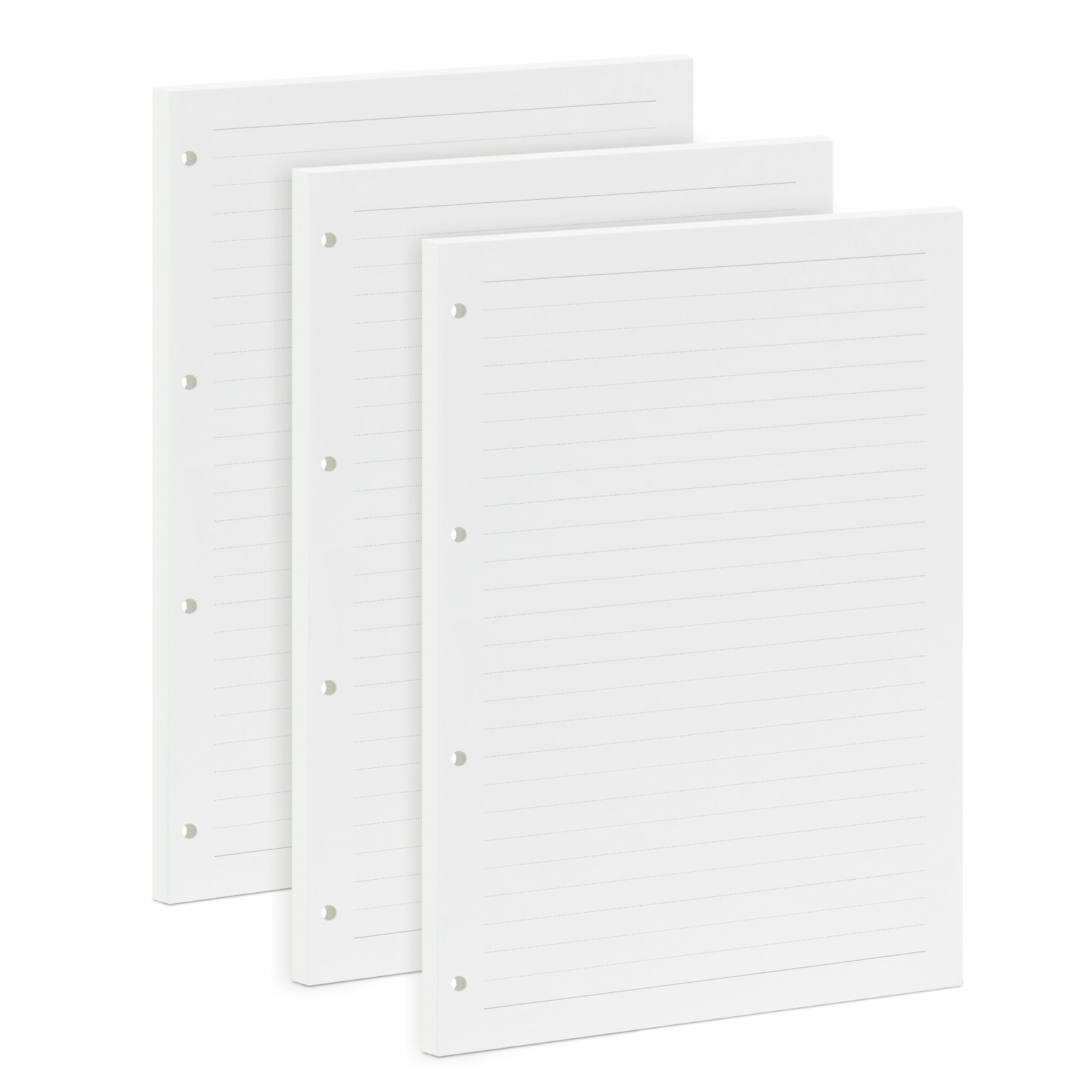 A4 Lined Refill Paper 10mm Wide Ruled, 4-Ring 100GSM Thick Binder Paper, 135 Sheets, 4-Hole Punch, 290x210 mm
