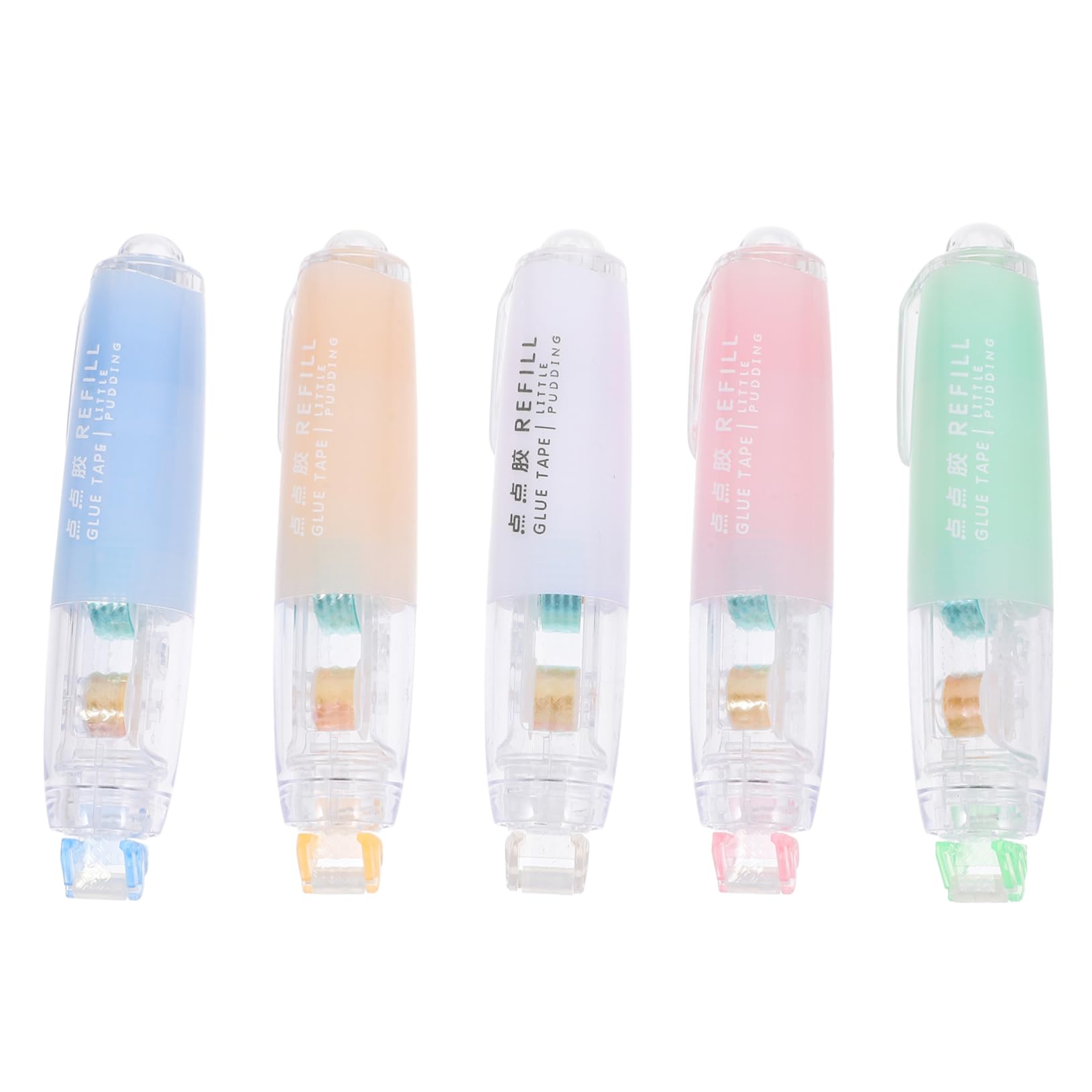 5 Set Nastro Tascabile Premere Penne A Colla Penne A Colla A Forma Di Penna Bastoncini Di Artistica Premere La Penna Stick Adorabili A Eva 5 Pezzi * 5