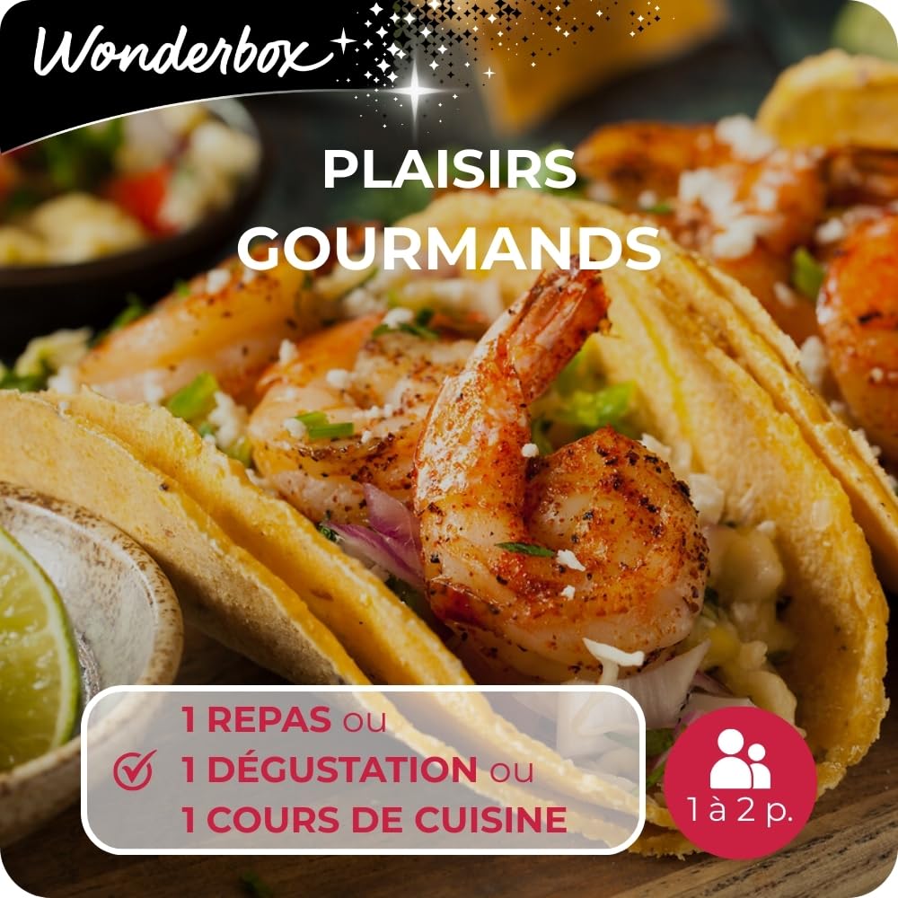 Wonderbox - Coffret Cadeau Plaisirs Gourmands – 2900 Dégustations De Champagnes Et Spiritueux, Repas Gourmands Ou Cours De Cuisine Pour 1 Ou 2 Personnes