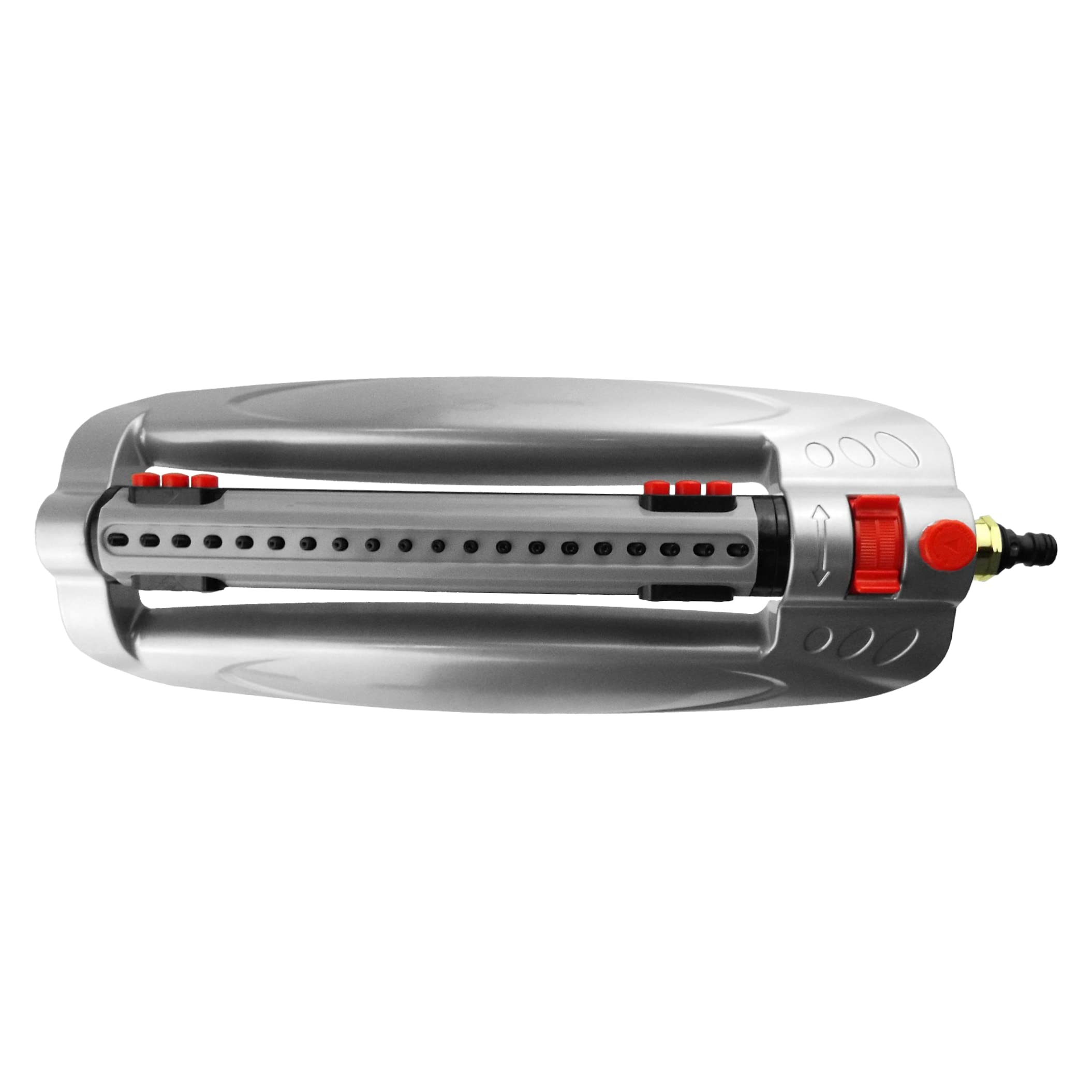 Lawn Sprinkler for Garden Watering - Heavy-Duty Metal Turbo Oscillating Sprinkler with Quick-Click Hose Connector, Covers up to 385 sqm - Flow Control, Range Adjustment, Hozelock & Gardena Compatible