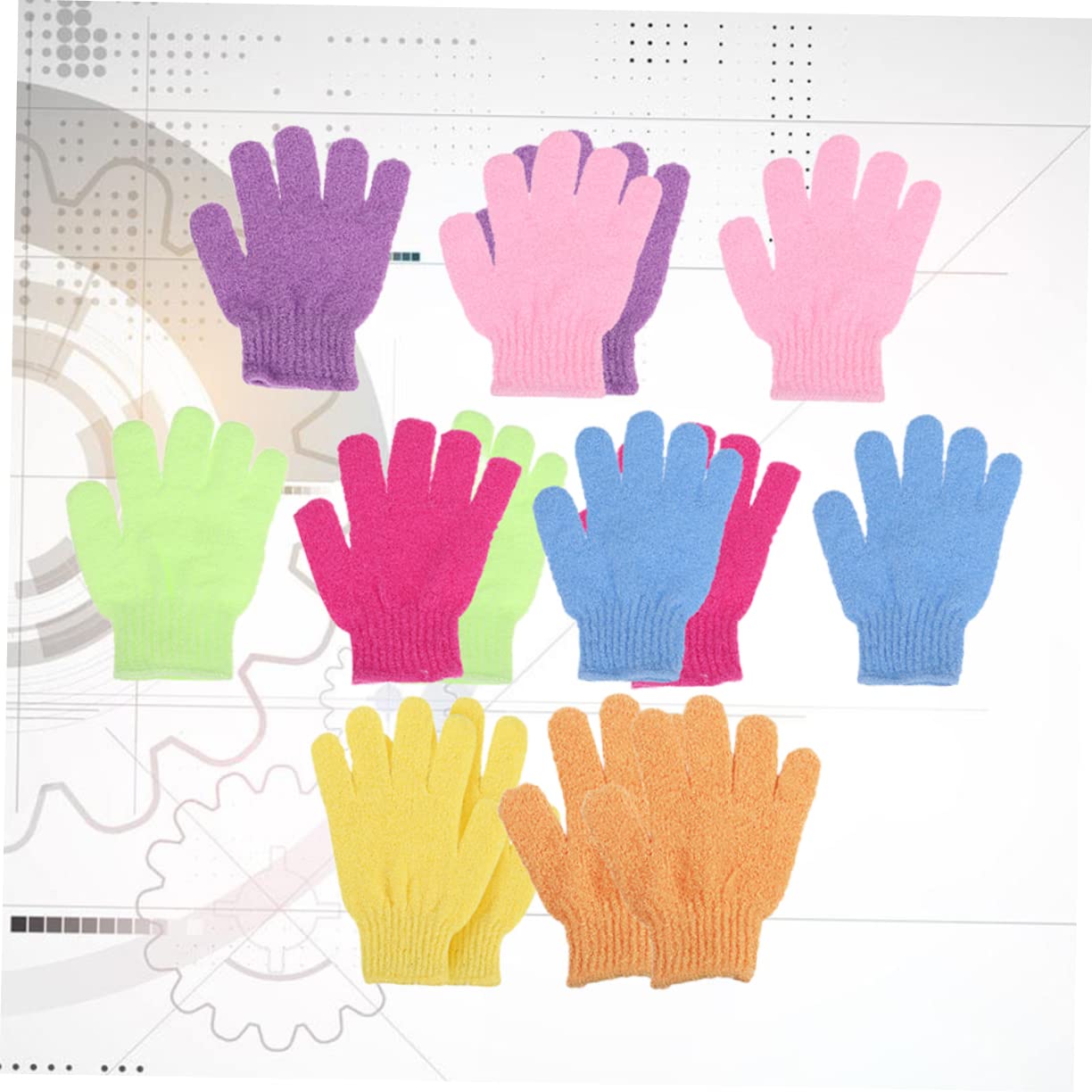 minkissy 28piezas Guantes Exfoliantes De De Toallas Para Baño Con Diseño De Cinco Dedos Masaje Espalda y Exfoliación Para Hombres y Mujeres Rosado