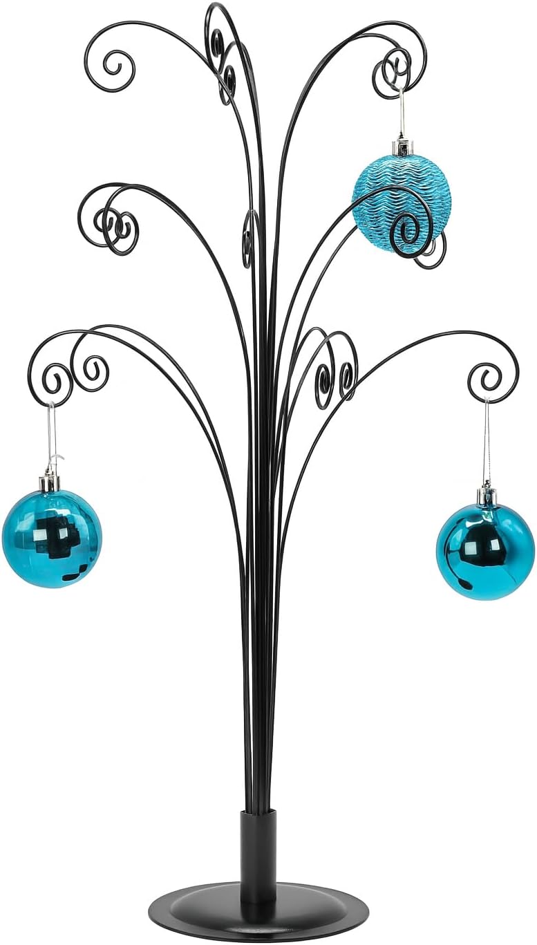 creative hobbies 20 inch tall ornament display tree, black plated, holds 15 ornaments