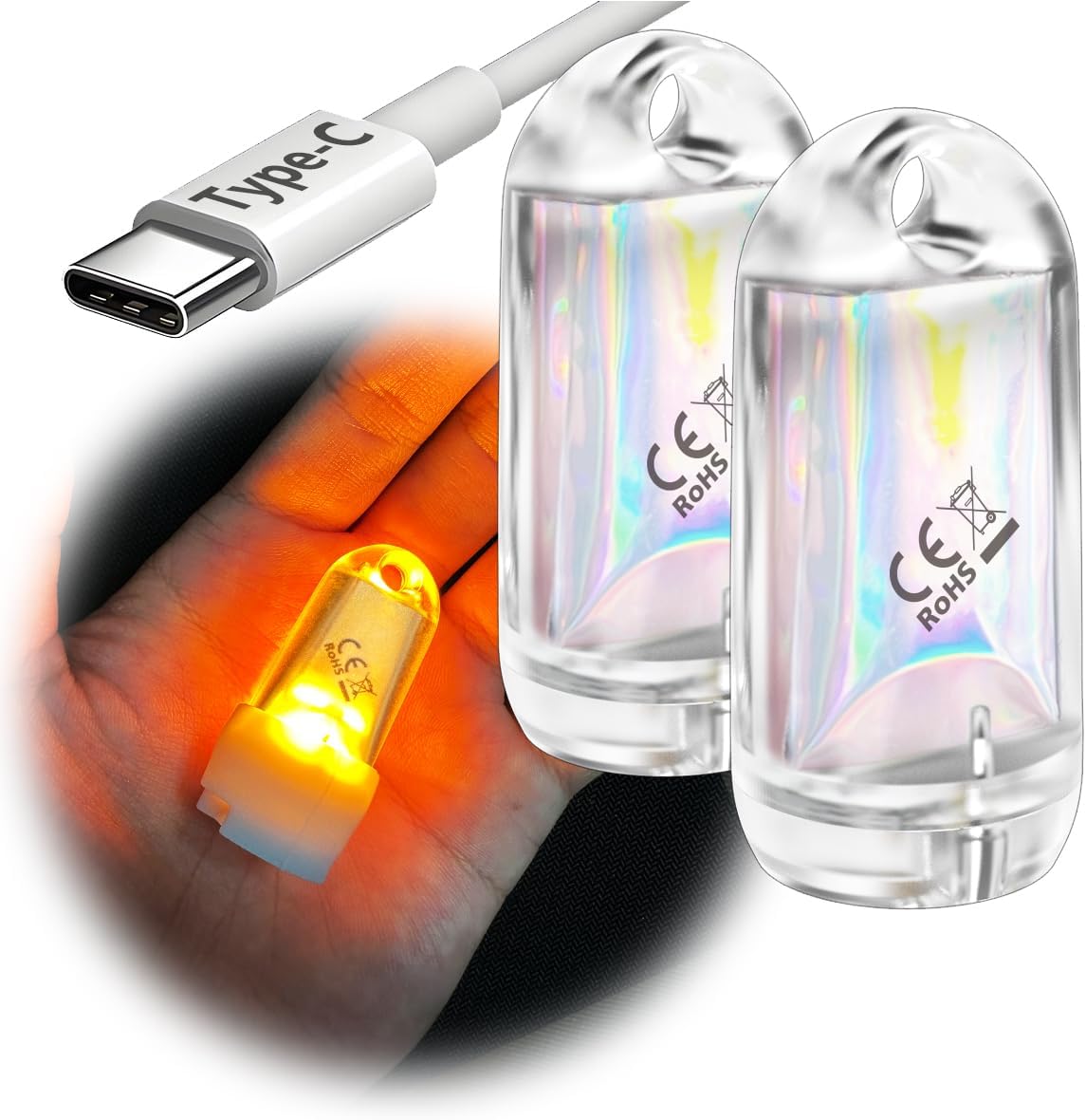 Amazon.co.jp: DOKEEP GD2 超ミニ LEDライト 2個セット超軽量 11g USB-C充電式 EDC ミニランタン ...