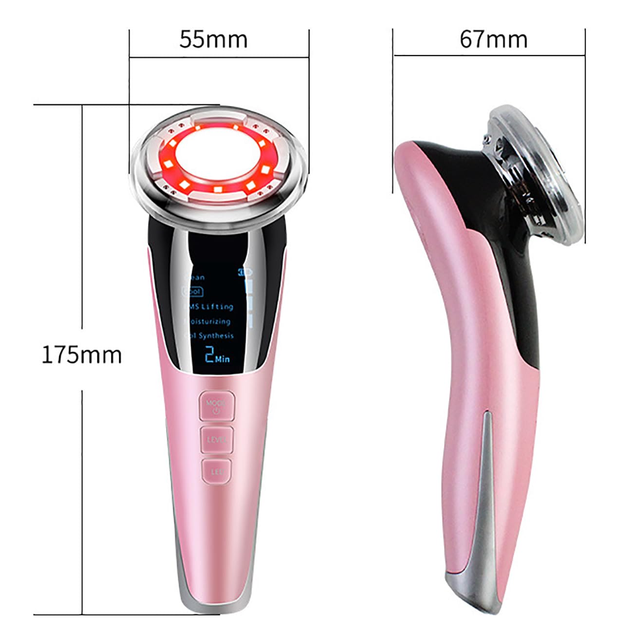 TsoLay Macchina per Rassodare La Pelle, Dispositivo Antietà per La Cura della Pelle, Dispositivo per La Bellezza del Viso 7 in 1, Funzione Caldo E Freddo, Design Timer, per Viso E Collo