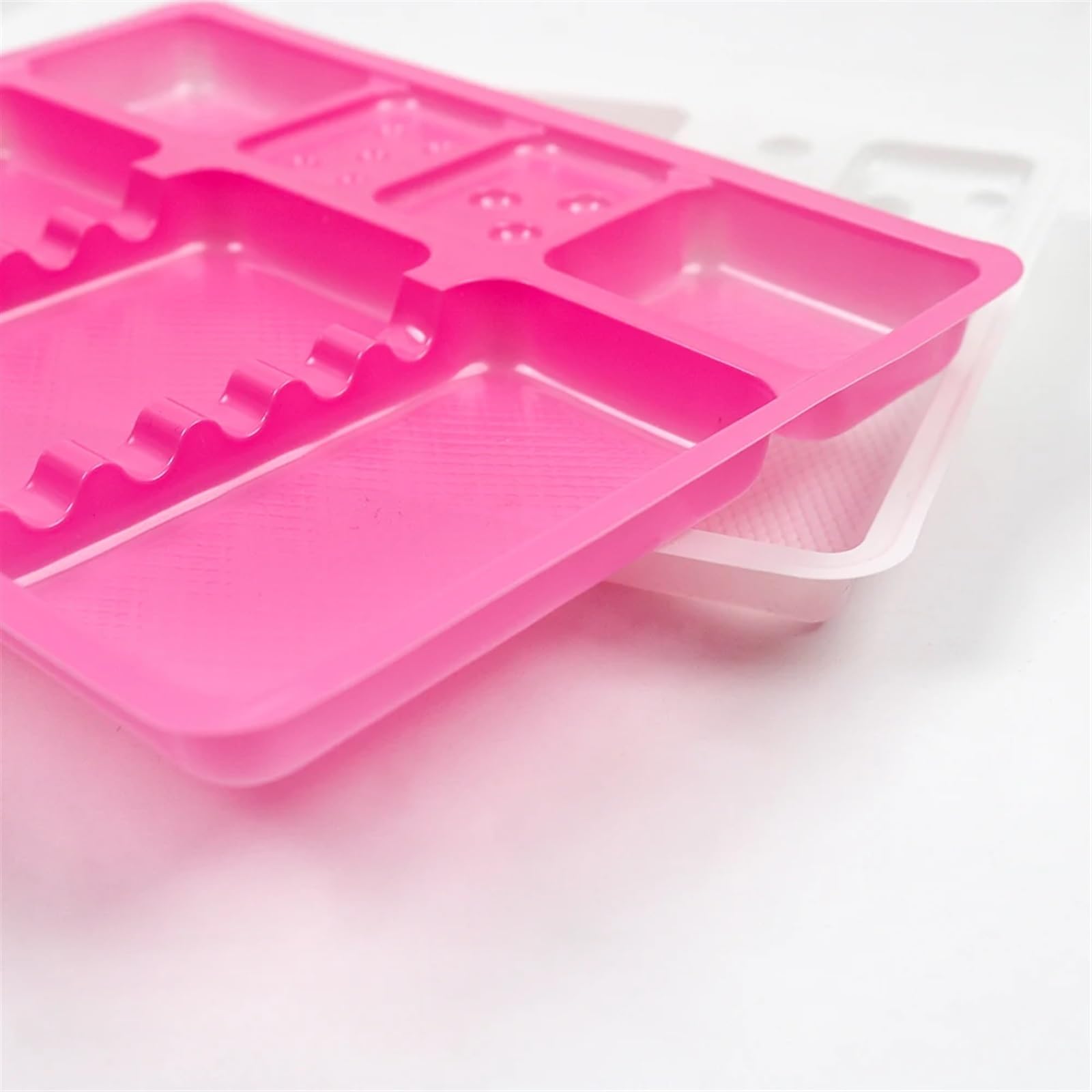 Bandeja de Instrumentos de plástico desechable Dental, Caja de Soporte separada, Instrumentos de Dentista, electrodomésticos consumibles, 50 Uds. (Color : White S)