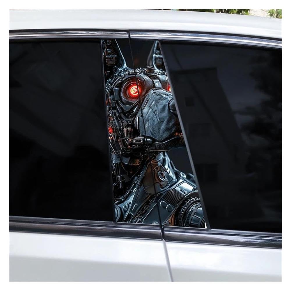 Body Parts 2pcs Car Center Pillar Sticker Zombie Wars Auto B-Pillar Waterproof Protective Film(D)