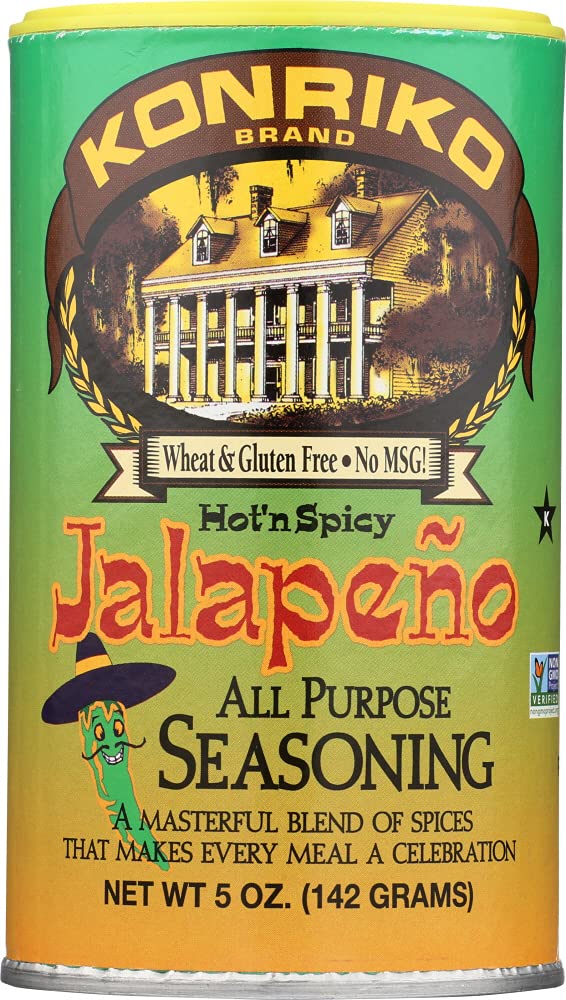 Konriko - Jalapeno All Purpose Seasoning 5 oz (Pack of 6) - Wheat Free - Gluten Free - No MSG