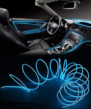 Zimba Car Interior Light Ambient Neon Light for All Cars with Adapter (Blue, 5 Meter)