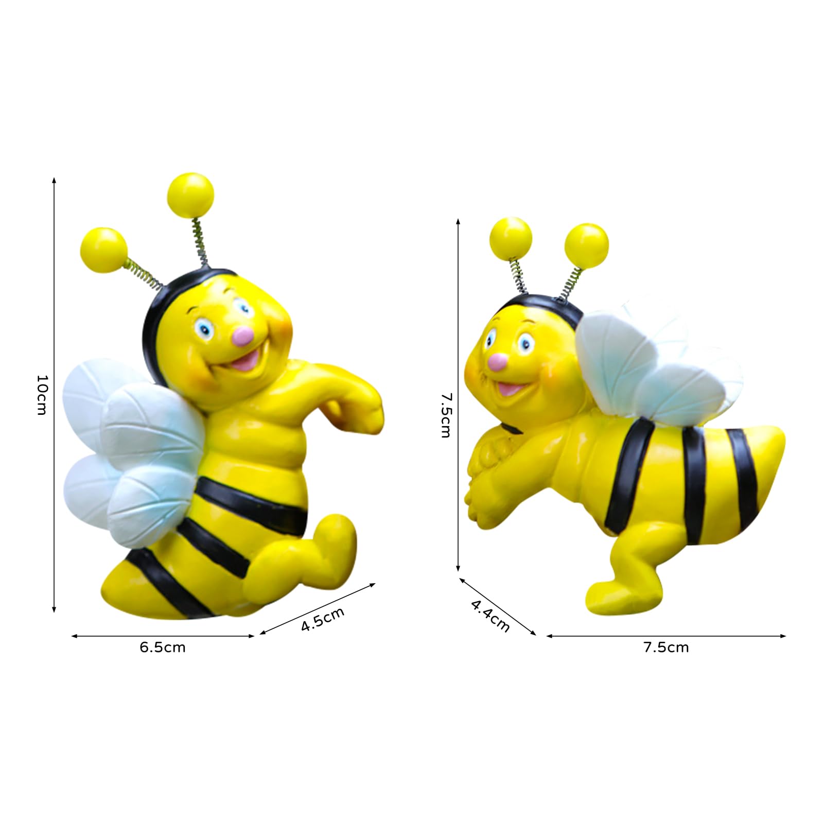 Wapasezyar Garten Deko Bienen 2er Set - Wetterfeste Harz Figuren
