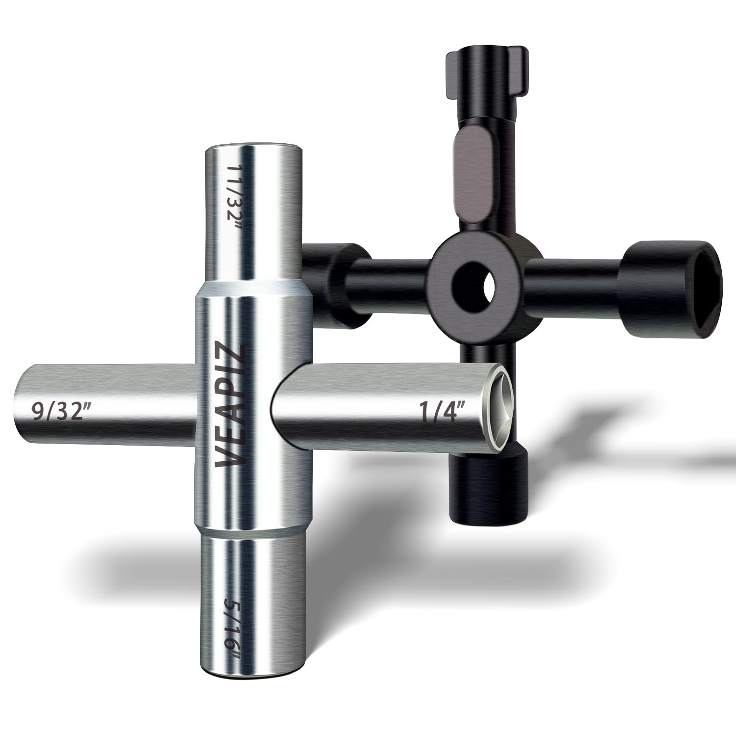 VEAPIZ 4 Way Sillcock Water Key, Heavy Duty Multifunctional Water Utility Key