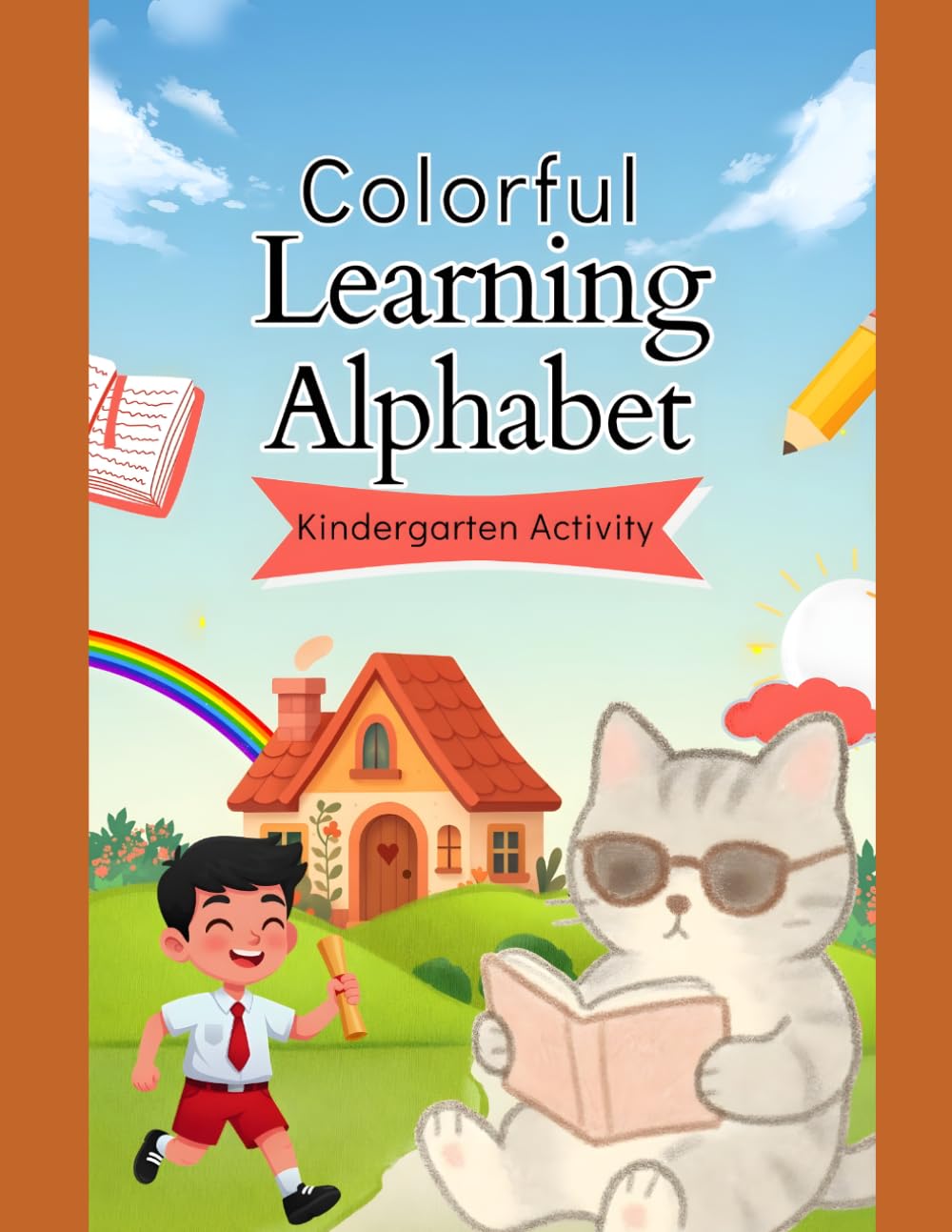 ABC Alphabet Coloring Book for Kids: Learn A to Z Letters, First Words, Phonics, and Vocabulary with Cute Cartoon Coloring Pages for Preschool, Kindergarten, and Homeschool Learning