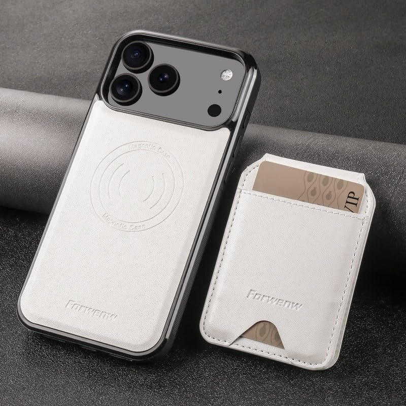 Étui iPhone 13 cuir blanc étui arrière magnétique fente pour carte