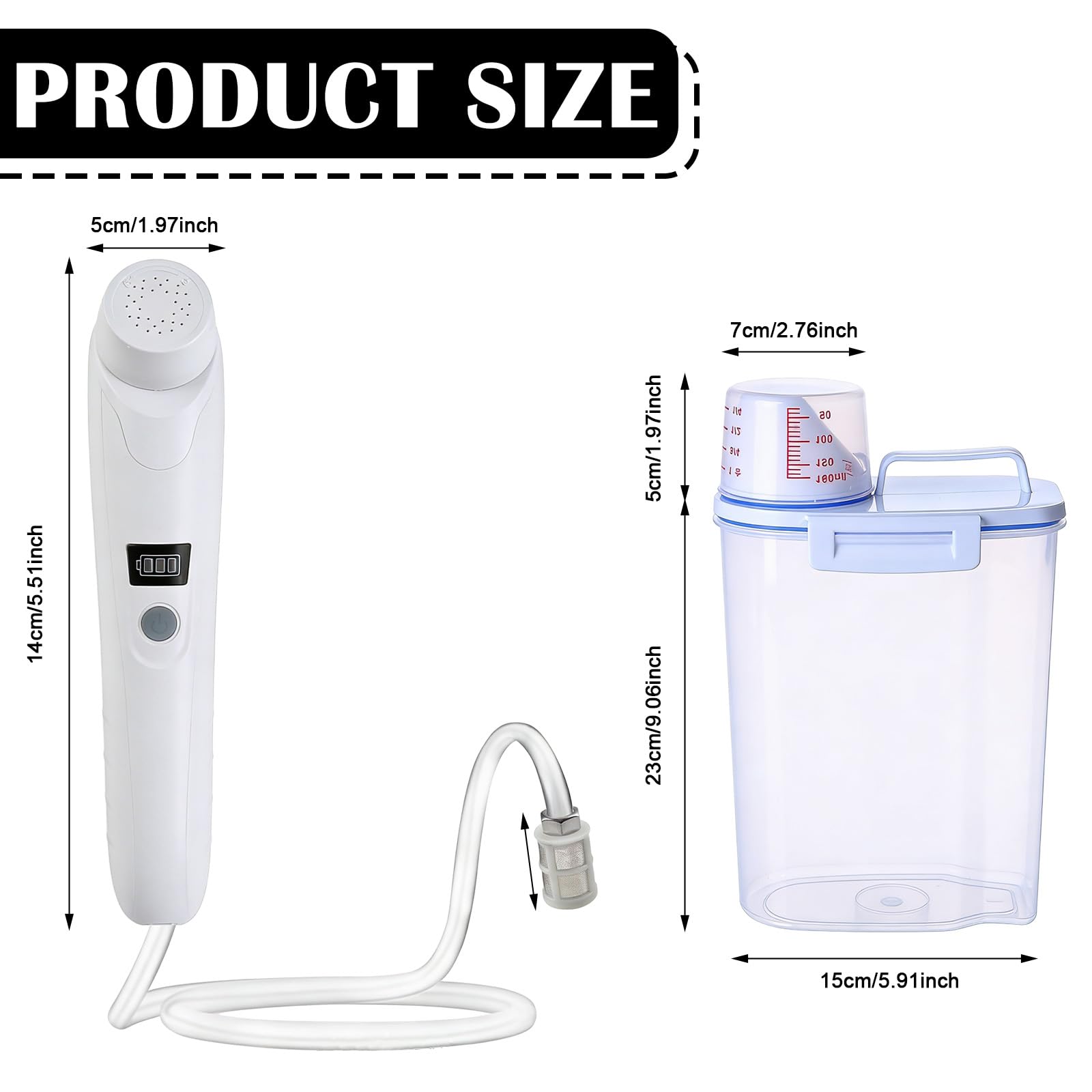 Bidet portatile doccia per sedere, bidet elettrico da viaggio, doccetta con serbatoio dell'acqua da 2,5 l, Peri Bottle per toilette all'aperto, campeggio, bottiglia spray manuale, bottiglia perineale