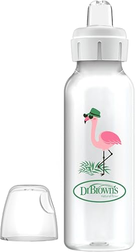 Dr. Brown's Milestones™ Narrow Sippy Bottle, 250mL, Flamingo, 6m+
