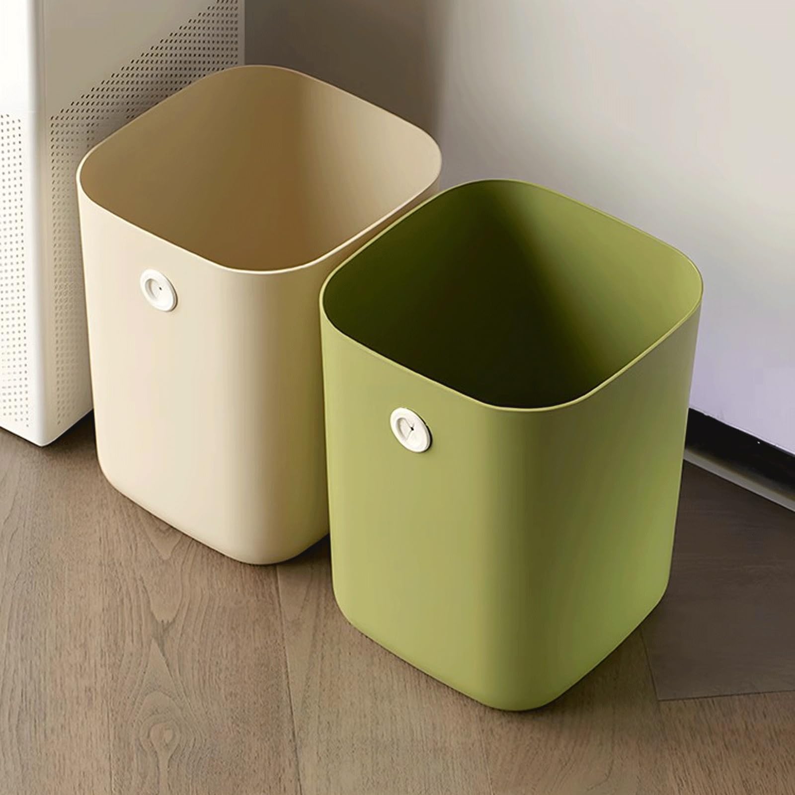 Cestino della spazzatura per uso domestico Soggiorno Cucina Bagno Camera da letto WC Ufficio Stoccaggio Barile Cilindro di stoccaggio Cestino carta rifiuti(Bianco,13L)