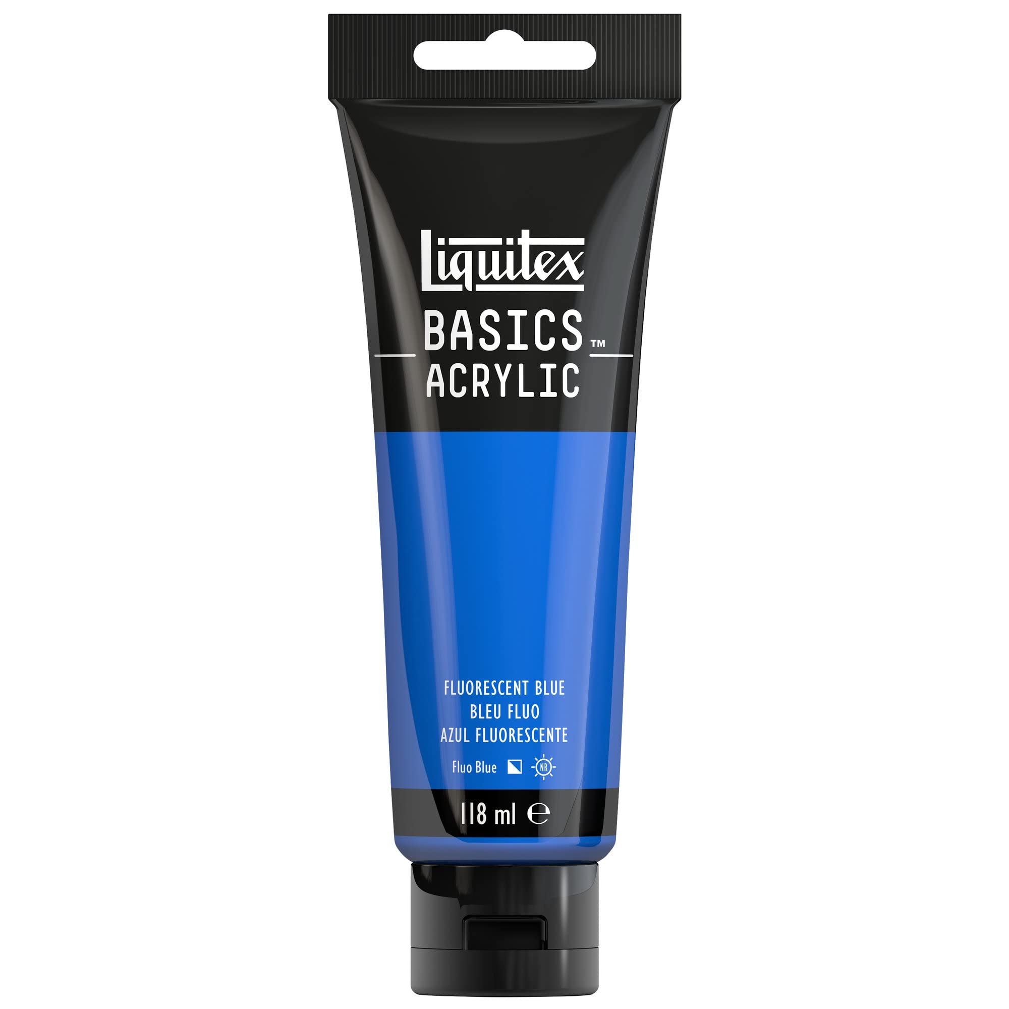 Basics Acrylic Paint, Fluorescent Blue, 118 ml Tube