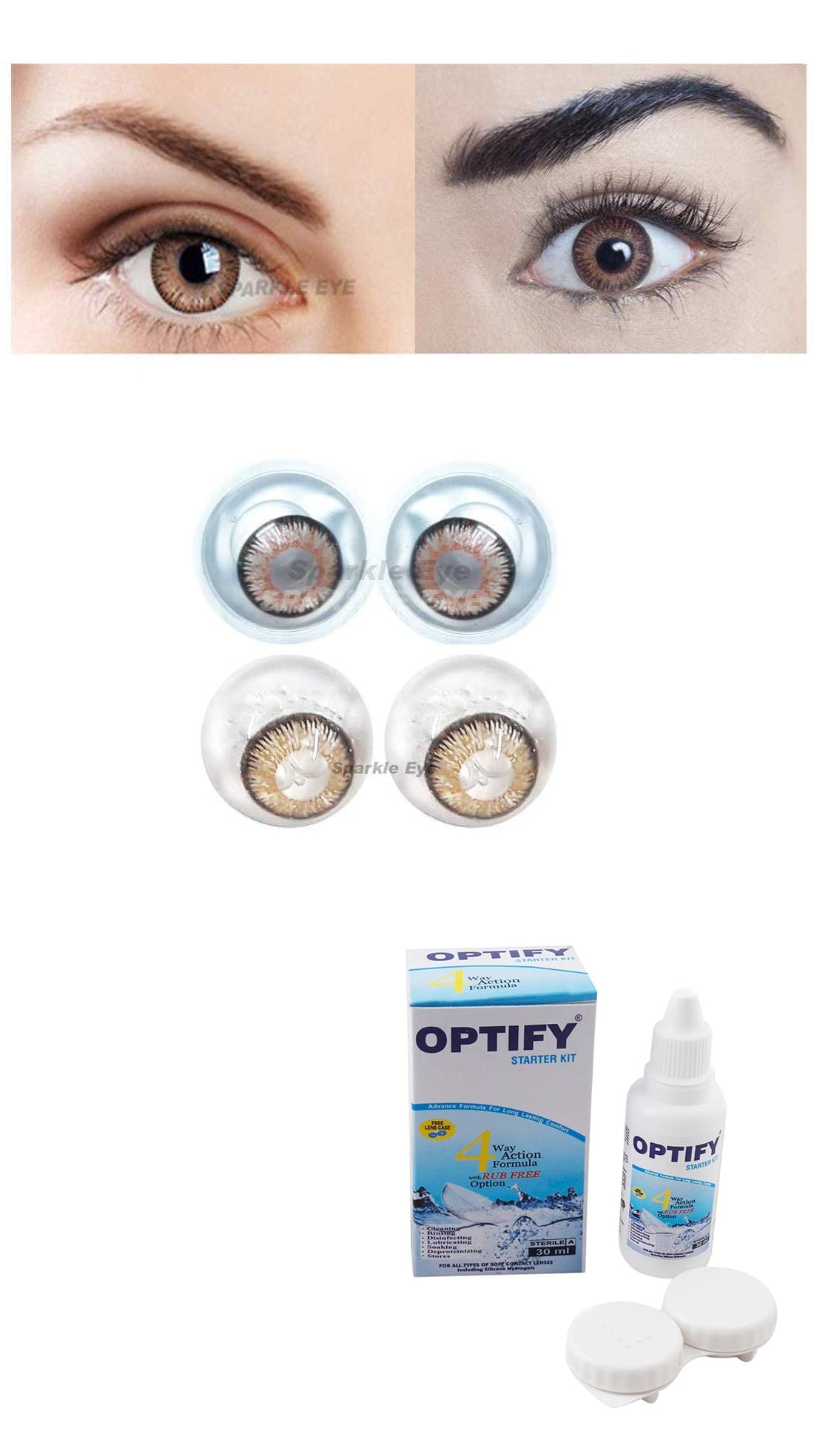 Optify Combo Pack Monthly Color Contact Lens With Solution (Zero Power,Honey-Brown, Pack of 2) (B0BJDY36RR) Amazon Price History, Amazon Price Tracker