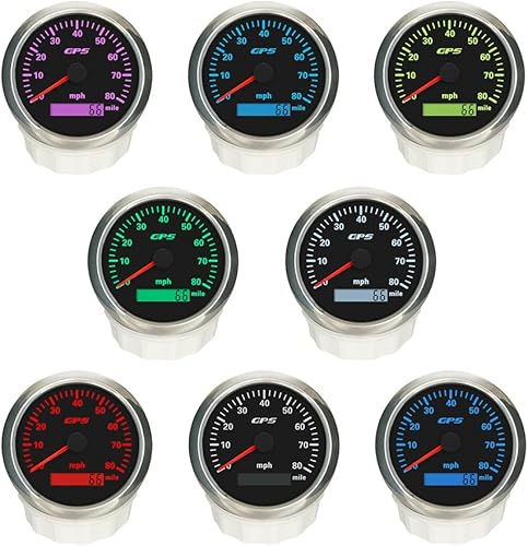 Miniatura 3 de ELING Kit de cuentakilómetros con velocímetro GPS de 3.346 in, calibre de 0 a 80 MPH para automóvil a control remoto, camión, motocicleta, barco,
