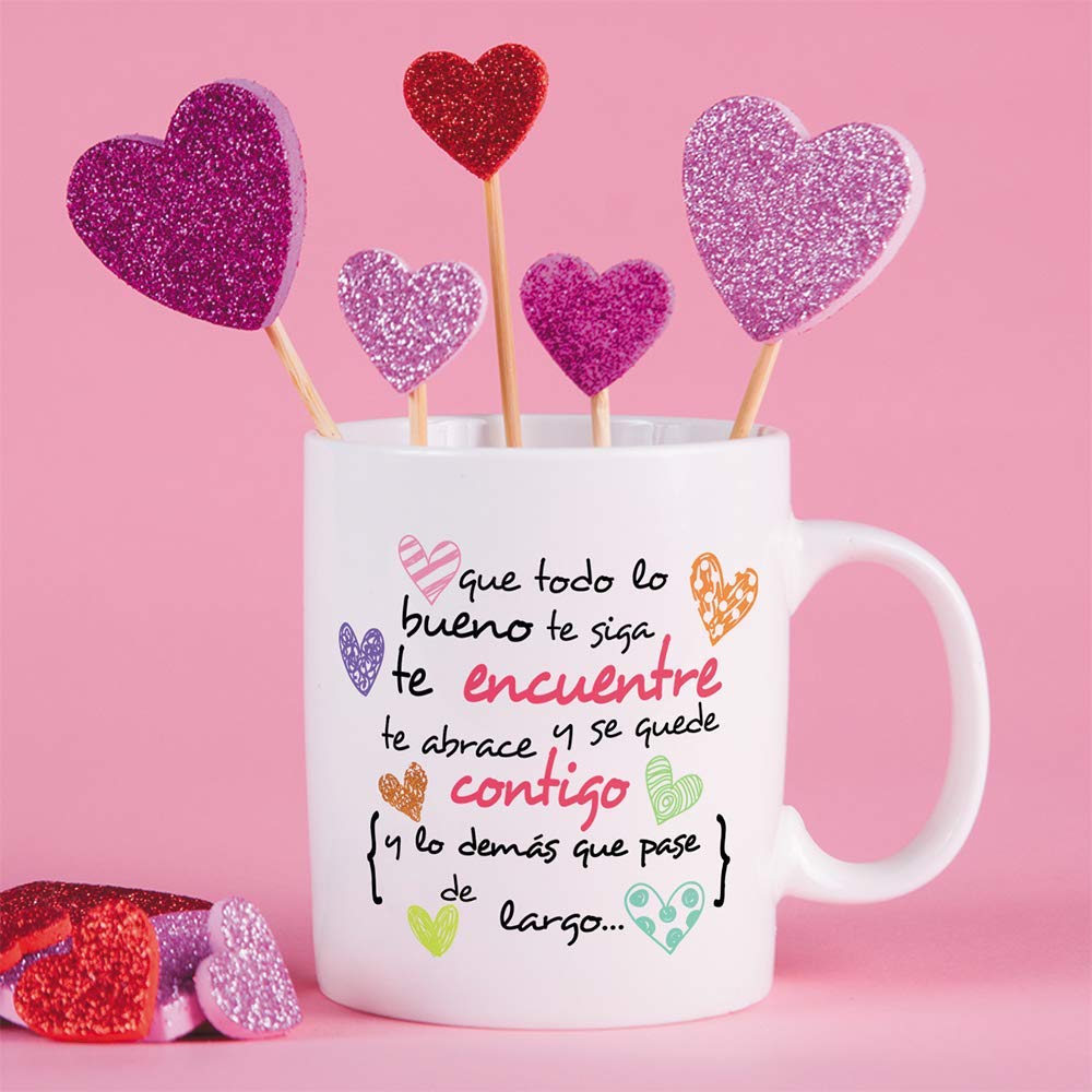 Taza Original MUGFFINS 350 ml con Frases Motivacionales "Que Todo lo Bueno te SIGA"