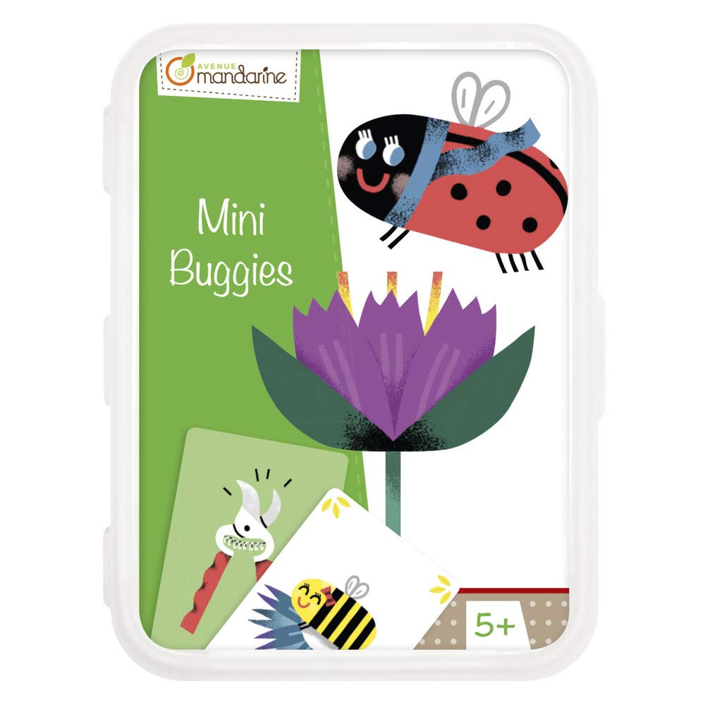 Avenue Mandarine - Ref CO105O - Mini Buggies Card Game - Gather the Insect Families - Original & Elegant Graphics, 3 to 5 Players, 20 Minute Playtime, Suitable for Ages 5+