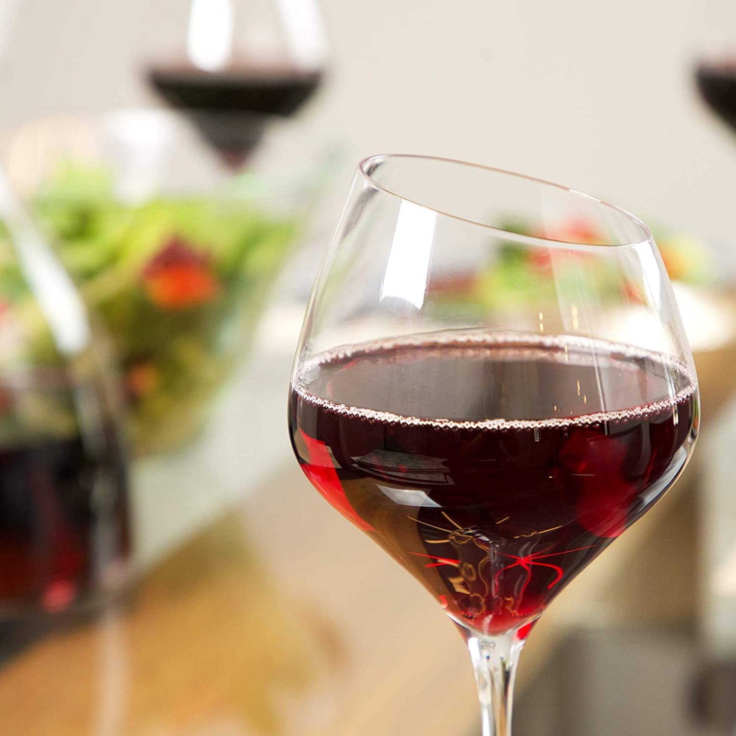 Crystal Clear Wine Glasses - G Logo Red & White Set -5