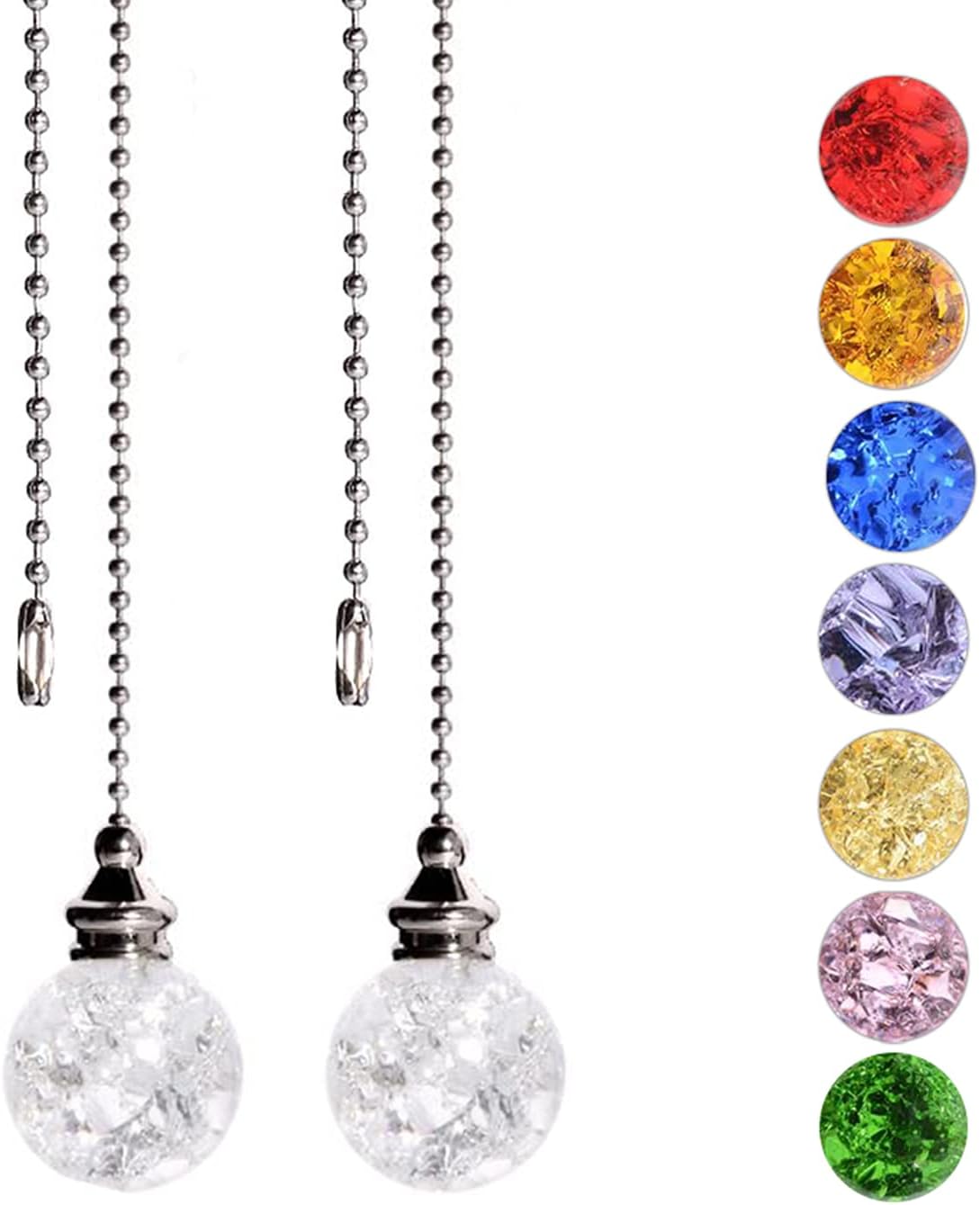 SURCIEL Ceiling Fan Pull Chain, Decorative Crystal Fan Pull Chain Extension
