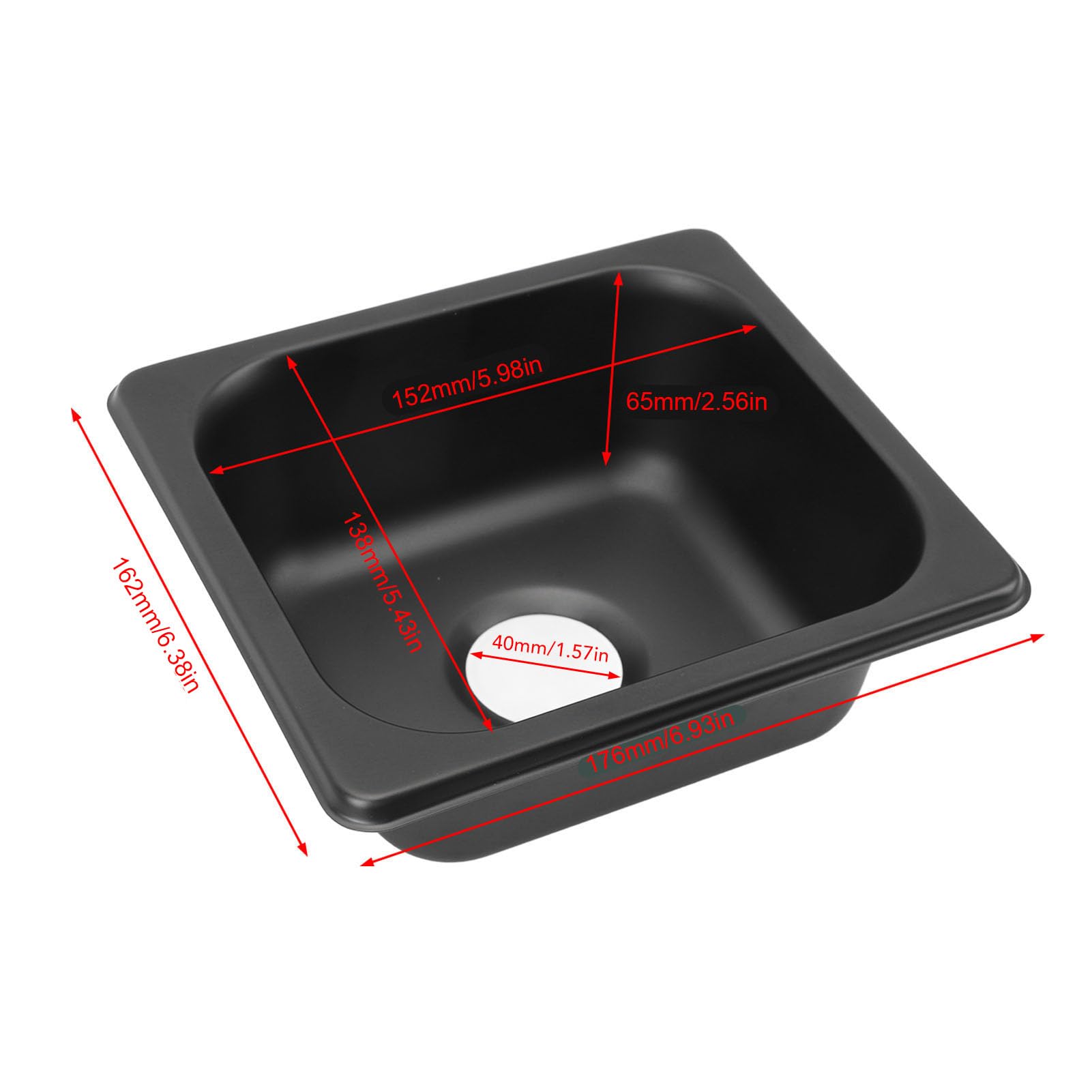 Évier de Camping-car, évier de Camping, évier en Acier Inoxydable, évier encastré, évier de Cuisine pour Camping-cars, Bateaux, Cuisines, Noir