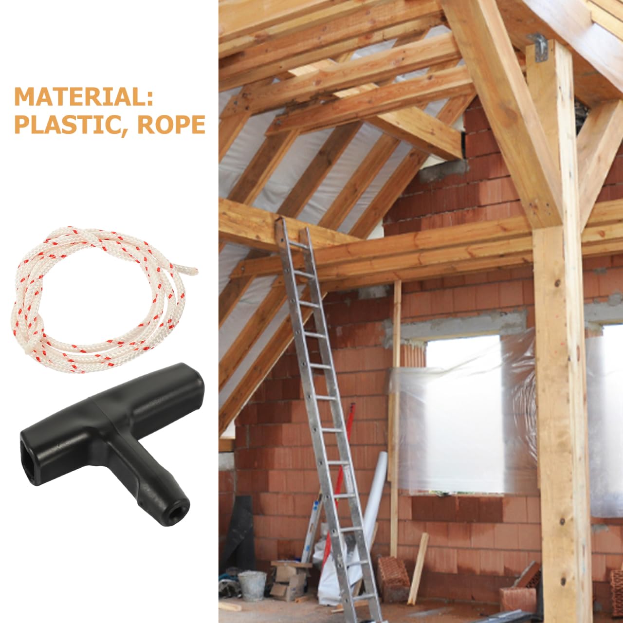 jojofuny Cuerda de emergencia para puerta de garaje de 5 piezas con mango robusto, resistente a la rotura, flexible y duradera, adecuada para escaleras de suelo y refuerzo como repuesto para puerta