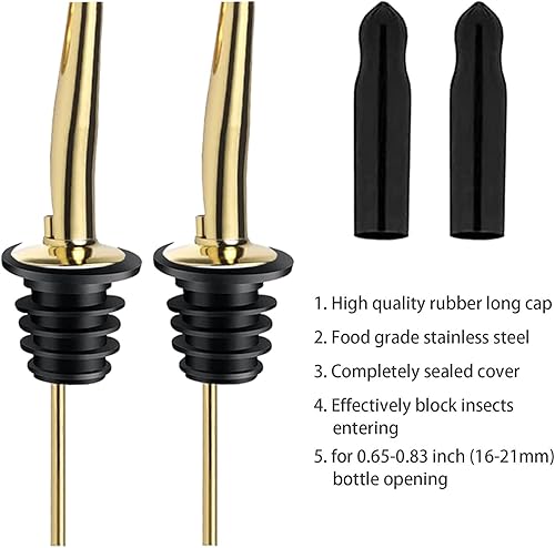 Miniatura 22 de Pafusen Paquete de 6 vertedores de botellas de licor, boquilla para verter licor para botellas de licor, boquilla dispensadora de aceite de oliva